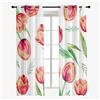 Surwin Tende per Interni 2 Pezzi, Voile Con Fiore Motivo, Semi Trasparenti Con Occhielli, 3D a Vetro per Camera da Letto, Cucina, Soggiorno (140x275cm, Tulipano)