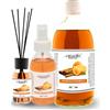 Generico Tresorì - Kit Realizzato per Camomilla Torino Fragranza Arancia e Cannella - Ricarica Diffusore per Ambiente 1L, Diffusore a Bastoncino 125ml, Spray Ambienti 125ml
