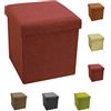 Tata Home Pouf Puff Contenitore Scatola Cubo Poggiapiedi Sgabello in Poliestere Misura 38 x 38 x 38 cm Colore Bordeaux