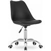 NMK HOME Sedie Ufficio Girevole con Ruote 360 ° - Sedia Scrivania Regolabile in Altezza - Montaggio Semplice e Base Cromata