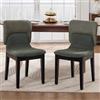 Ya-Home Set di 2 Sedie da Pranzo Sedie da Cucina Sedie Sala da Pranzo con Schienale in Cinglia e PU Sedia Imbottite Moderna con Gambe in Legno per Soggiorno, Verde