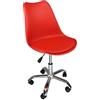 SAMIRA Sedia da Ufficio Girevole, Sedia da scrivania Rosso con rotelle MOD. Sally