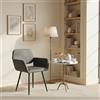 GZTGZMWG 1 Pezzo Sedie Moderne Sala da Pranzo Imbottite per Cucina Grigia, Sedia Imbottita Cucina Moderna Scandinava con Braccioli per Sala da Pranzo/Soggiorno/Ristorante/Hotel/Velluto Grigio Scuro