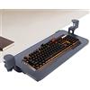 HarBin-Star Supporto per tastiera, estraibile sotto la scrivania, con morsetto a C, supporto per tastiera scorrevole, 52 x 25 cm, cassetto per computer, senza viti nella scrivania