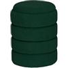 URBNLIVING Pouf ottomano in morbido velluto con contenitore, poggiapiedi, sedia da toeletta (verde, rotondo)