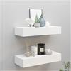 ZQQLVOO Sospese mensole decorative Mensole Arredo Salotto Scaffali con Cassetti da Parete 2 pz Bianco 60x23,5x10 cm MDF per camera da letto, soggiorno, cucina, ufficio a casa, lavanderia