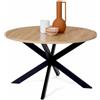 IDMarket - Tavolino rotondo ALIX con gamba a ragno, 70 cm, legno e nero