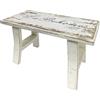 TentHome Sgabello vintage in legno, poggiapiedi naturale, rustico, per piante, per bambini, piccolo sgabello in cameretta dei bambini, colore bianco