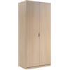 Arreditaly Armadio Guardaroba A 2 Ante Con Asta Appendiabiti E Ripiano Interno Mobile Armadio Salvaspazio Per Camera Da Letto Ingresso Ripostiglio Design Moderno Minimal 81 x 52 x 180 Cm (Rovere chiaro)