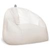Happers Pouf Poltrona Bambini Morbido Sfoderabile Lavabile con Imbottitura Seduta Comoda per Cameretta Sala Giochi Relax Lettura Design Moderno Tessuto Soffice Colore Avorio Interno 60x60