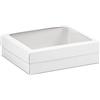 Aurora Store 10 Scatole in Cartone con Coperchio Bianco con Finestra e Separatori Pieghevole Fai da Te 12x12x4,5 cm bomboniera Matrimonio Battesimo Comunione Regalo