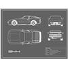 DìMò ART Stampa su Carta Poster Rogan, Mark Porsche 944 Turbo-Grey misura 40x30 CM