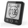 FXxswey Orologio Digitale LCD per Doccia, Orologio da Bagno Orologio da Doccia Impermeabile Orologio da Polso Temperatura umidità Orologio da Parete Orologio da Cucina Timer da Cucina (Nero)