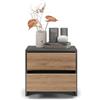 Regalik Comodino PARI Con Due Cassetti 50 x 45 x 35 cm - Guide a Sfera Tip On - Moderno in Rovere Grafite