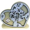 DLM Bomboniere DLM34402 (Kit 6 Pezzi) Orologio Cuore con con Albero della Vita in Rilievo Legno Quadrifoglio Festa 18 Anni Diciottesimo Compleanno da Scrivania bomboniera