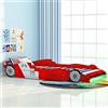 vidaXL Letto a LED per Cameretta Bambino Auto da Corsa 90x200 cm Rosso Lettino