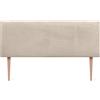 DHOME Testiera in velluto a coste tinta unita con gambe di fascia alta Testiera imbottita moderna Letto di lusso Camera da letto imbottita (Beige, 135 cm)