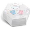 FERDINANDO FAMA' 12 Pezzi scatoline portaconfetti Baby Shower, bomboniera portaconfetti Baby Shower, Scatola Personalizzata n. 12 pz (Baby Shower Body)