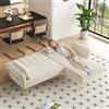 YuQozii Moderno divano pieghevole a forma di L, divano letto con angolo aggiunto, divano ad angolo con funzione sonno, adatto per soggiorno, camera da letto, home cinema, camera degli ospiti (beige)