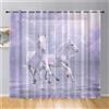 Odot Tende per Finestre Semi Trasparenti, Motivo Cavallo 3D Tende Voile per Interni 2 Pezzi Tende Camera da Letto Tenda Filtranti con Occhielli Tenda per Cucina (140x244cm,Cavallo Bianco)