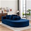Trdlpyn Divano Completamente Compresso Senza Osso, 263CM Divano Componibile Modulare, divano Imbottito per Soggiorno Camera da letto, Tessuto in Ciniglia, Non Richiede Montaggio(Blu)