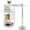 WOLTU Tavolo da Bar con 3 Ripiani con Portabottiglie Vino, Bancone per Cucina in Metallo & MDF, Tavolo Alto per Home Bar, Cucina, 113 x 40 x 105 cm, Bianco