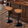 STOOLINK Set di 2 Sgabello da Bar, Sgabelli da Cucina Regolabile in Altezza Sgabelli Cucina Cuoio in Microfibra, Sgabelli Alto con Poggiapiedi, Sgabelli Bar Girevole a 360°-Marrone