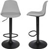 LANTUS Set di 2 Coppia Sgabello da Bar Moderno Sgabello Alto con schienale in Simipelle Sedia Alta da Cucina Regolabile Girevole-2pc-B grigio chiaro