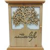 MP CREATIVE Cassetta portachiavi con motivo Albero della vita - decorazione per l'ingresso - con 6 ganci - in legno - naturale/bianco