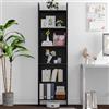 Hzuaneri Libreria Scaffale 6 Ripiani, Nero, 24x48x170 cm