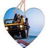 OXYEFEI Piatto Ardesia Cuore con Foto Personalizzate, Nome e Data Personalizzati, Adatti per Regali Romantici per Matrimoni, Anniversari di Matrimonio, San Valentino, Natale (Foto)
