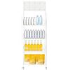 Generic Scaffale per snack a 4 livelli con 10 ganci, carrello per caramelle portatile, regolabile, ripiani per negozi su ruote universali, supporto per snack da banco 50 x 27 x 140 cm (bianco)