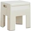 LIRU Sgabello Basso Plastica Multifunzione Carico Massimo 150Kg Cambio Scarpe, 36x30x40cm Bianco