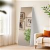 CLP Grande Specchio Benicia, Specchio da appoggio e Specchio da Parete in Un Unico Elemento, Specchio a Figura Intera con Cornice in Metallo Colore Bianco (Opaco) Dimensione 150x50 cm