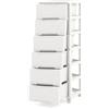 KOMFOTTEU Cassettiera con 4 Ruote a 4/5/6 Cassetti, Carrello Portaoggetti in Plastica, Carrellino Salvaspazio per Bagno, Cucina, Soggiorno, Camera da Letto, Bianco (6 Cassetti)