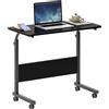 SogesHome 80 * 40 cm Tavolino mobile Comodino Scrivania del computer Banco di stand Tavolo regolabile in altezza Tavolino per divano letto 05#1-80BK-SH