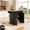 Wyibwy Tavolo da pranzo telescopico, 140×80, con ripiano, con tre piani di appoggio, tavolo allungabile sala da pranzo, tavolo da cucina salvaspazio, tavolo da pranzo, naturale + nero