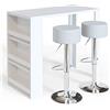 Vicco Tavolo bar alto, Bianco, 57 x 117 cm | con 2 sgabelli da bar, adatto come area pranzo aggiuntiva in cucina o soggiorno