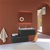 Kiamami Valentina - Mobile bagno grigio scuro 120 cm due cassetti sfalsati 80 cm | Seattle