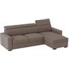 ALFASOFA Divano Tirana Chaise Lounge con Penisola Contenitore | Letto Estraibile | Poggiatesta Reclinabili | 235x159 | Penisola Posizionabile Dx/Sx | Colore Beige Scuro15/54