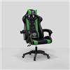 Cybert Sedia da Gaming Gamer Poltrona da Ufficio Scrivania Girevole Braccioli Design Ergonomico Supporto Lombare Meccanismo di Inclinazione Nero-Rosso (Nero/verde)