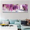 Bullidea Olio Moderno Glicine Arte della Parete Fiori Pittura su Tela Poster Stampe Immagini artistiche per Galleria su Tela Soggiorno Decorativo per la casa Senza Cornice 50x150cm