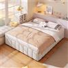 ZKLOEP Letto imbottito, 140 x 200 cm, sistema idraulico, senza testiera, senza materasso, beige