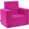 Badum - Poltrona per Bambini da 2 Anni - Poltrona per Bambini - Stabile, Comoda, in Schiuma, con Maniglia - Rivestimento Sfoderabile - Regalo di Compleanno per Bambina, Bambino - Rosa