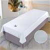 Morbuy Impermeabile Lenzuolo per Lettino da Massaggio Spa con Foro per Viso, in Morbido Riutilizzabile Lavabili Copertura Protettiva per Lettino da Massaggio di Bellezza (230x120cm,Bianco)