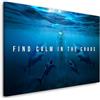 ARTEDinoi Quadro Moderno Stampa su Tela Motivazionale Mindset Find Calm in The Chaos Canvas Dimensione 60x40x2cm