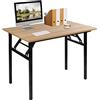 sogesfurniture Tavolo Pieghevole 100x60cm Scrivanie Computer Scrivanie Studio Ufficio Postazioni di Lavoro Tavolo Scrivania PC Moderno in Acciaio Legno, Teak & Nero AC5TB-100-SF