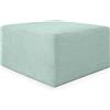 Deshome - Pouf poggiapiedi divano 83x83x44 cm stoffa idrorepellente effetto velluto: Pouf design moderno divano soggiorno camera da letto Puff poggiapiedi Pouffe salotto Demetra Turchese