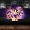 IIIUHU Immagini da Parete 5 Pezzi Quadro su Tela La stella del basket NBA Black Mamba Kobe Bryant Quadri Moderni Camera da Letto Adesivo Murale da Parete Quadri Grandi Dimensioni Regali di Natale con Cornice