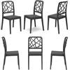 REDÒKASA Set 6 sedie in polipropilene PENELOPE, MADE IN ITALY, impilabile, resistente ai raggi UV, design moderno, ideale per sala da pranzo, cucina, sala d'attesa, bar, ristoranti o giardino (Antracite, 6)